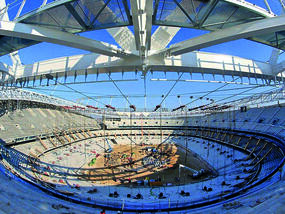  Unsere Seilkünstler im Stadion von Atletico Madrid