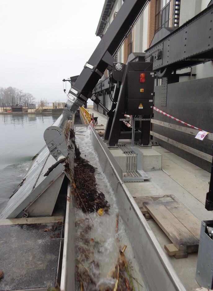 Spülrinne für Schwemmgut.