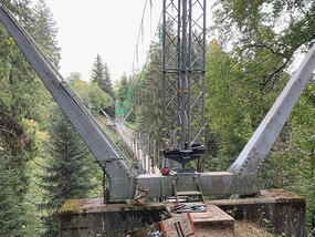 Sanierung Hängebrücke für Abwasserrohr