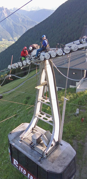 Zugseil auf der Riederalp ersetzen