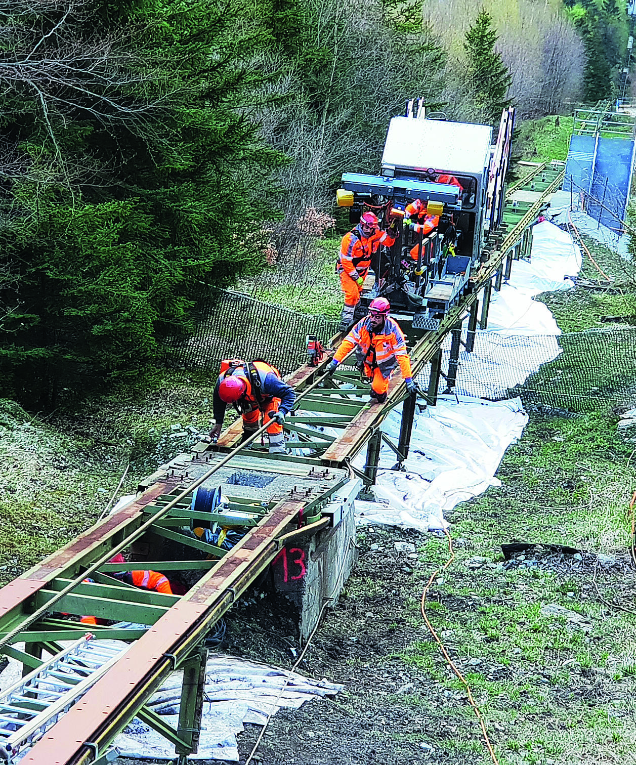 Die Geleise wurden mit unserem Montagewagen montiert.
