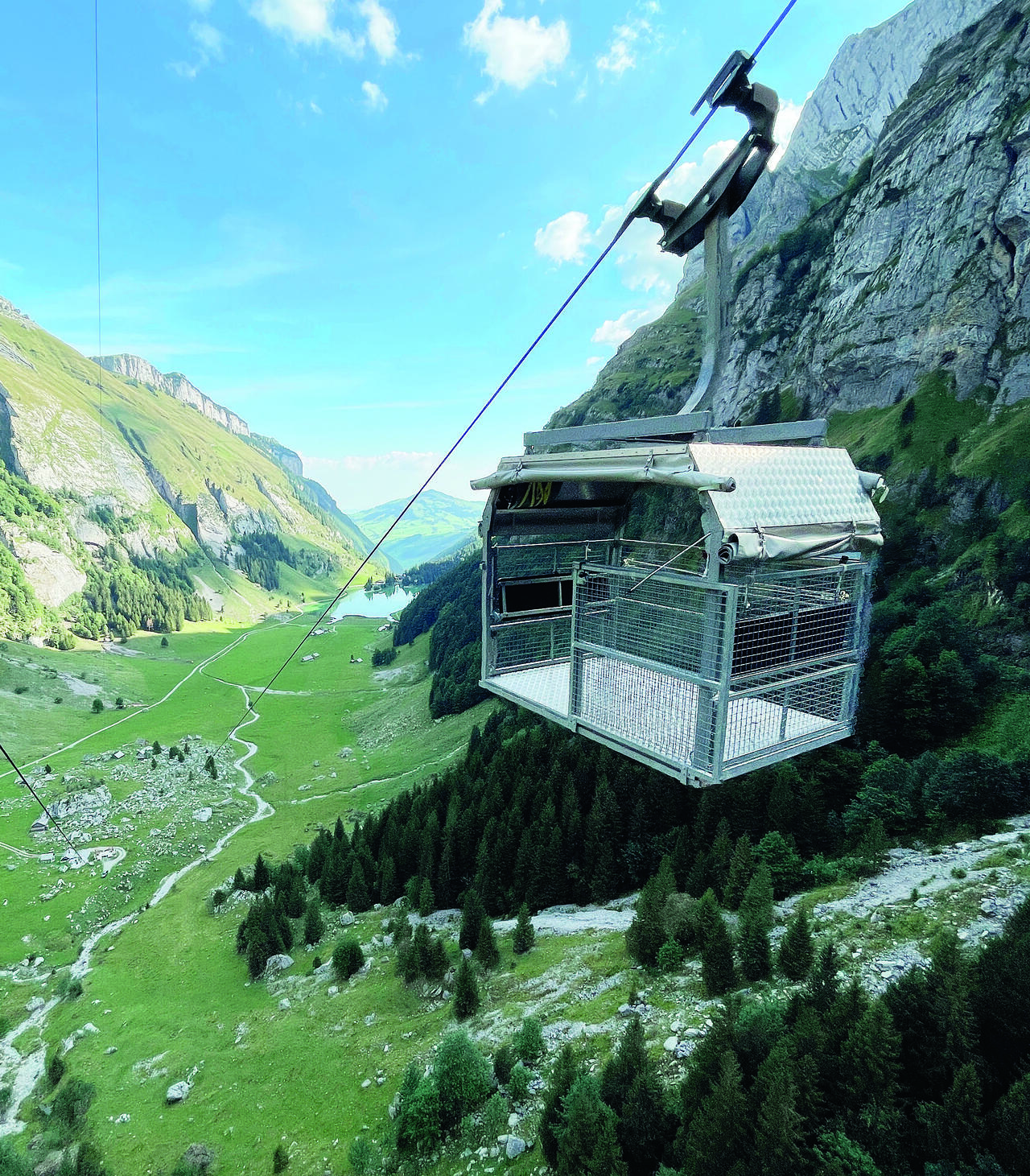 Steiler Transport auf die Meglisalp