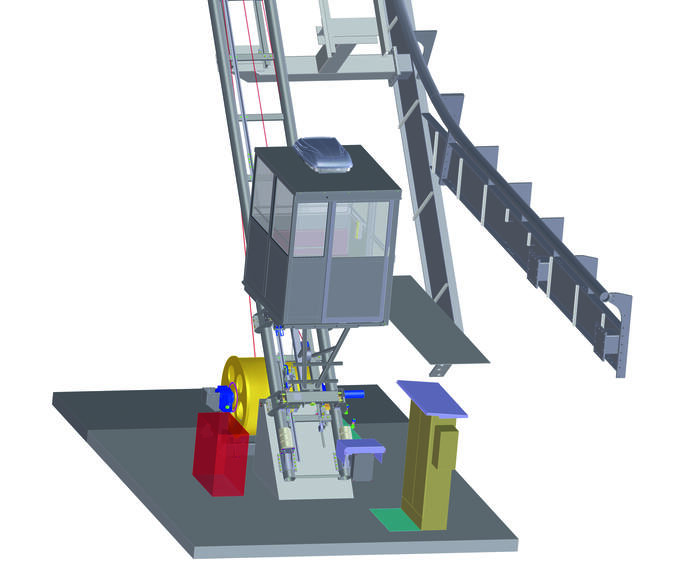 Bergebahn als 3-D-Präsentation.