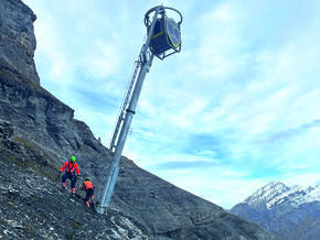 Fliegende  Beladung in Leukerbad