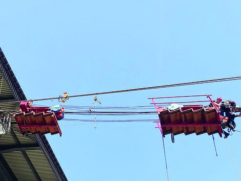 Montageteam in Davos im Einsatz 