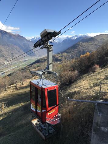 Die älteste Seilbahn im Kanton Wallis.