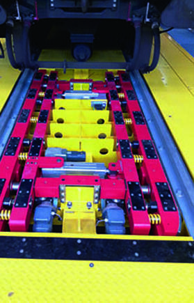 Wagenbremse am Bühnenende