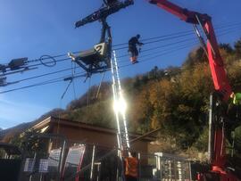 Arbeiten an der Pendelbahn.