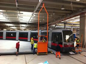 Plateforme de triage de tram à Vienne en Autriche